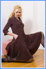 Bluesuits Chocolate Brown Stretch Suede Coat Dress