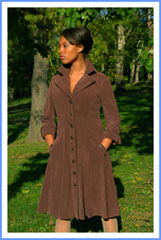 Bluesuits Chocolate Brown Stretch Suede Coat Dress