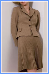 bluesuits herring bone wool tweed jacekt and sunburst pleated skirt