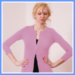 525 America Orchid  Cotton/Spandex One-Button Caridgan