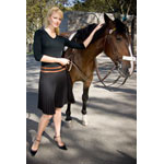 Bluesuits Black Tropical Wool Pleated Skirt