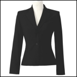Bluesuits Hepburn Black Cotton Long Single Breasted Jacket.
