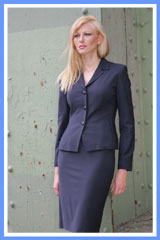 Bluesuits Katherine  Tropical Wool Stretch Three Button Single Breasted Short Jacket