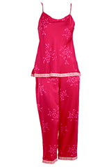 Natori Floral Pink Satin Pajama
