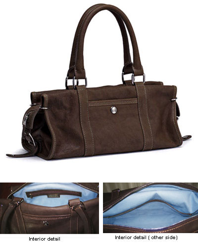 Lambertson Truex Dark Brown New Haven Satchel Handbag