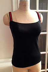 Bluesuits Black Tank Top with Adjustable Stripe Elastic Straps