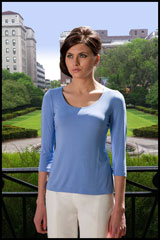 Bluesuits Scoop Neck Blue Bamboo Knit Top