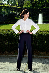 Bluesuits Navy Pinstripe Tropical Wool Fly-Front Pant