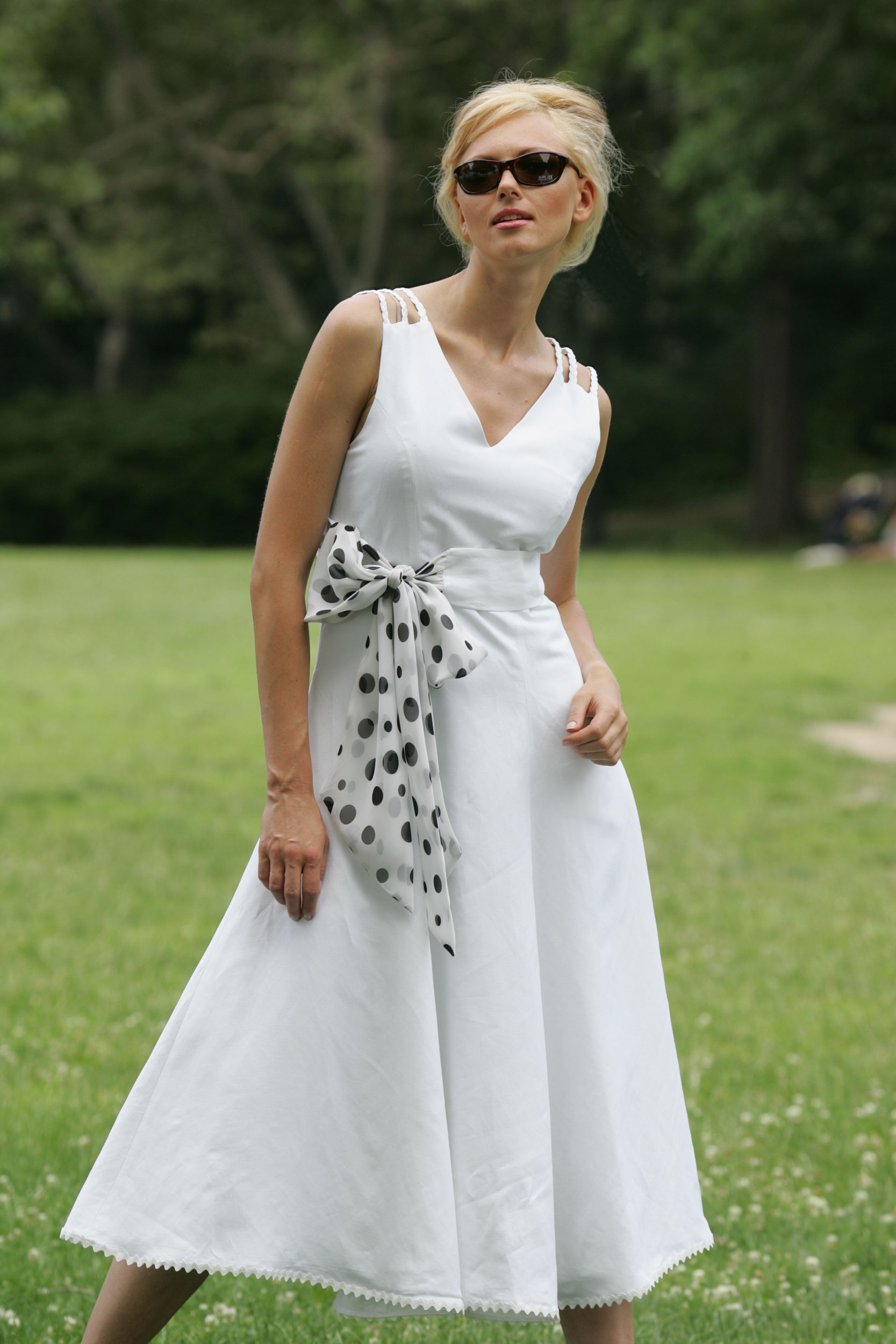 Bluesuits Online: Bluesuits Italian Linen/Viscose White Long Dress
