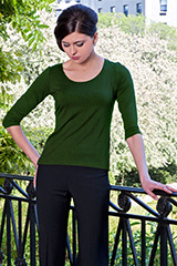 Bluesuits Scoop Neck Green Bamboo Knit Top