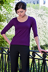 Bluesuits Scoop Neck Purple Bamboo Knit Top