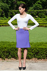 Bluesuits Pencil Skirt with Side Double Pleat