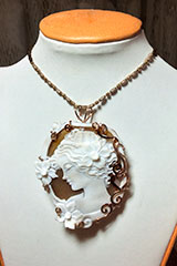 Sterling Silver & 14k Rose Gold Plated Cameo Pendant & Brooch