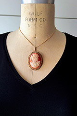 14 K Gold Plated Cameo Pendant