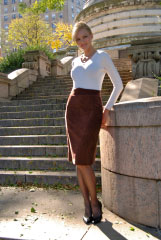 Bluesuits Chocolate Suede Pencil Skirt