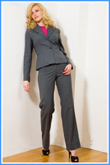 Bluesuits Hepburn Tropical wool Stretch Charcoal/Pink Pinstripe 2-button Jacket