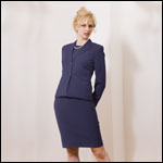 Bluesuits Hepburn  Navy Tropical Wool Stretch Long Single Breasted Jacket.