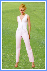 Bluesuits Pink Cotton Fly-front wide leg pants