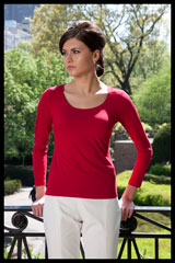 Bluesuits Scoop Neck Red Bamboo Knit Top