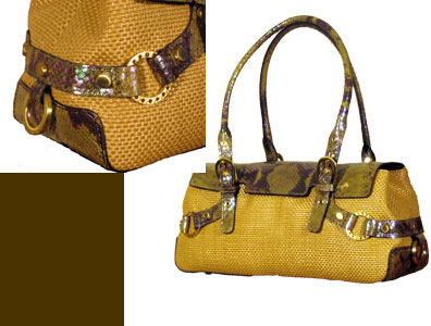 Bluesuits Online Adrienne Vittadini Straw Python Medium Satchel Bag