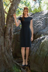 Bluesuits Tropical Wool Cap Sleeve Dress