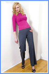 Bluesuits Charcoal/Pink tropical Wool Strecth Fly Front Pants