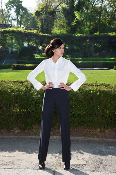 Bluesuits Navy Pinstripe tropical wool Wide Leg Pants