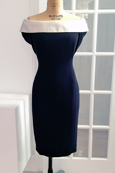 Bluesuits Custom Cocktailvoff shoulder Shift Dress