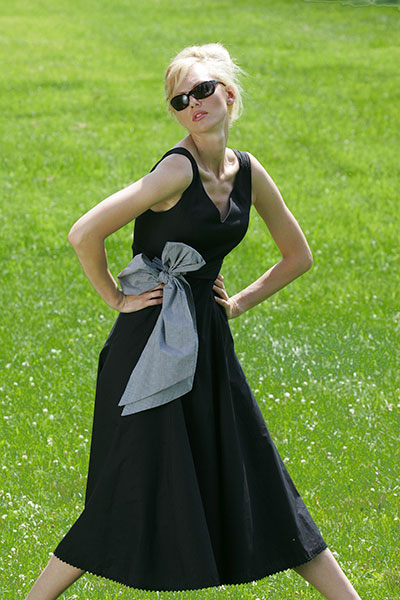 luesuits British Cotton Long Black Dress