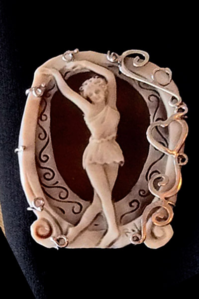 Sterling Sliver Cameo Brooch/ Pendant