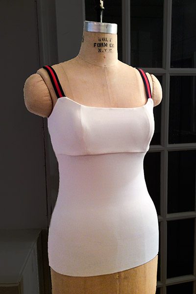 Bluesuits White Tank Top with Stripe Elastic Trim