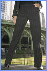 Bluesuits Fly-Front Pinstripe Tropical Wool Work Pants
