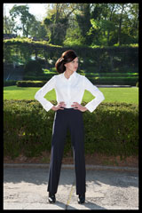 Bluesuits Fly-Front Navy PInstripe pants