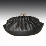 Santi Black Leather Clutch