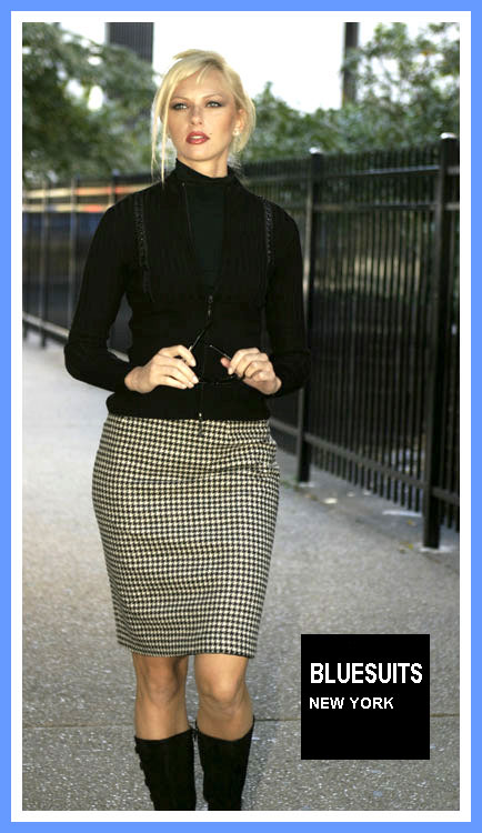 Bluesuits Houndstooth Wool Tweed skirt