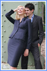 Bluesuits Tropical Wool Slim Skrits woth Double Vent Back