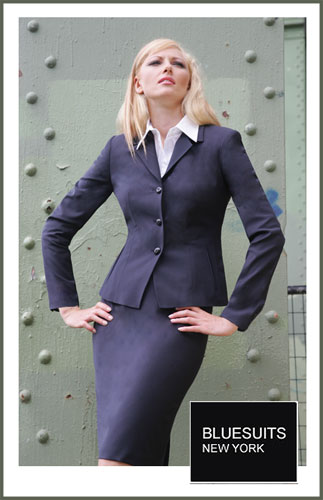 Bluesuits Navy Tropical Wool Business Suit For Women